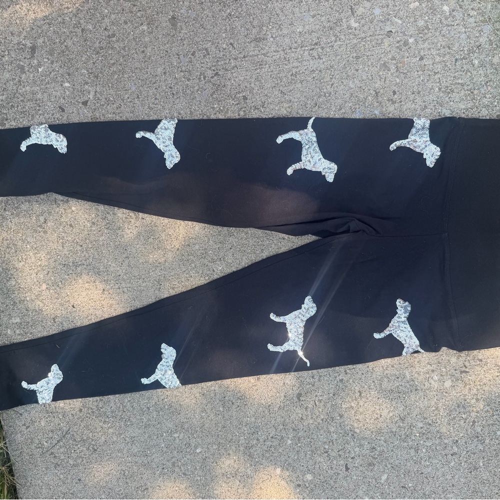 Victoria Secret leggings with sequin dogs